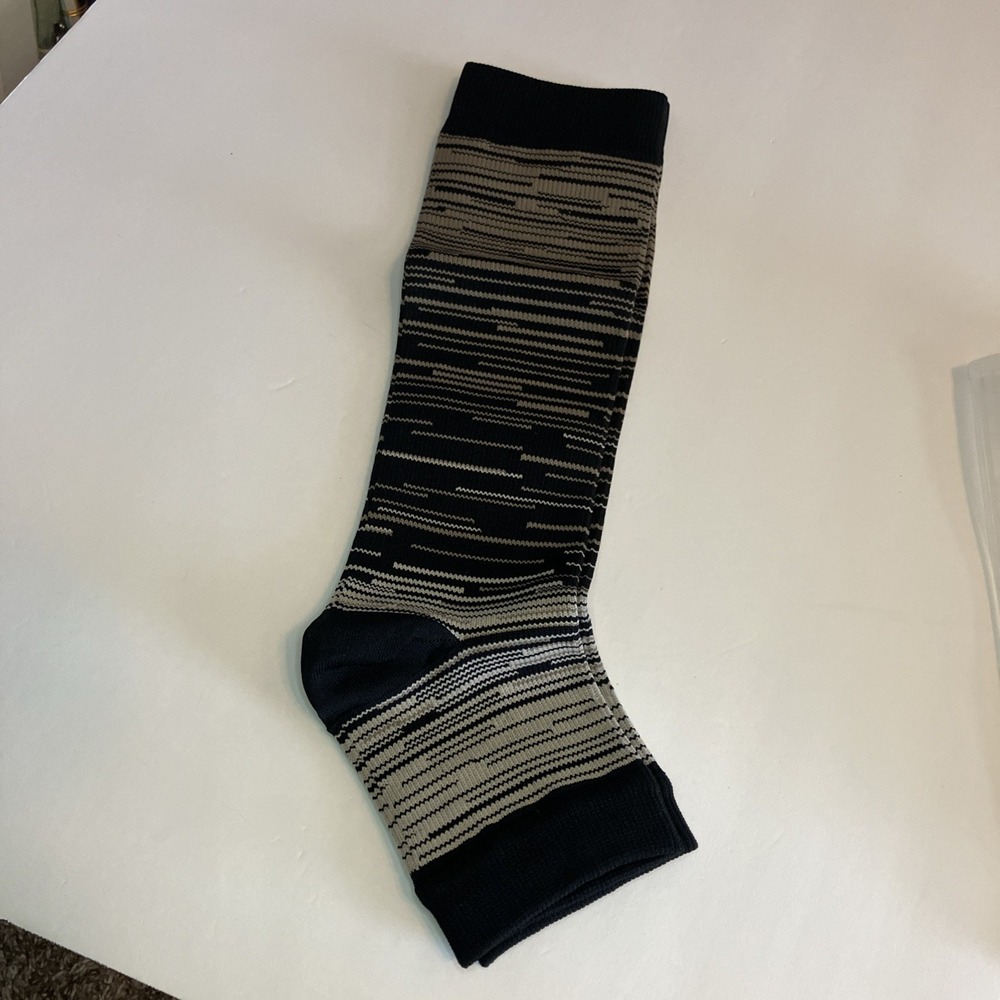 Unbranded Compression Socks Unisex Large Black Tan New Open Toe C381